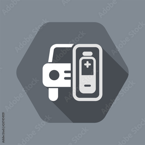 Vector illustration of single isolated electric car icon