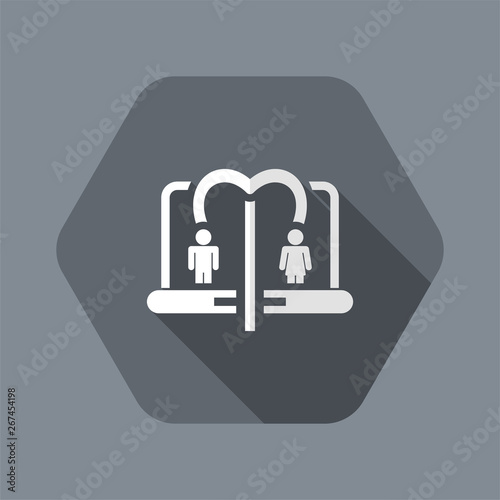 Vector illustration of single isolated love chat icon