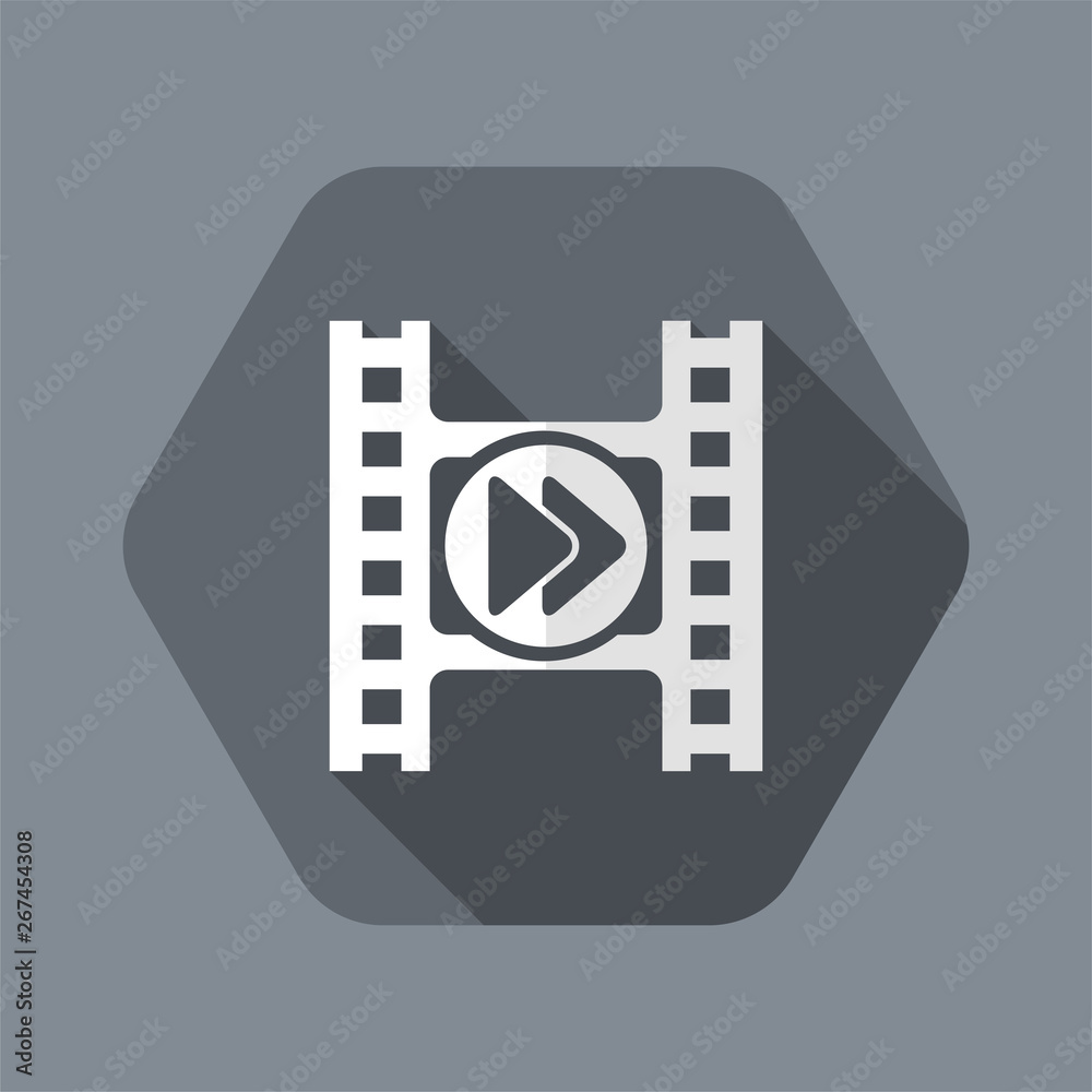 Vector illustration of single isolated video player icon Vector illustration of single isolated video player icon