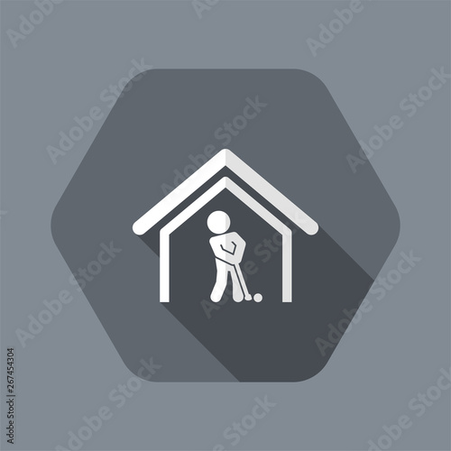 Vector illustration of single isolated golf player icon