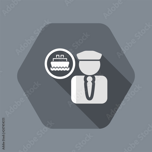 Vector illustration of single isolated boat capitan icon