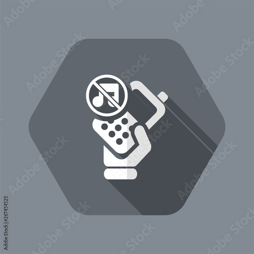 Vector illustration of single isolated mute phone icon