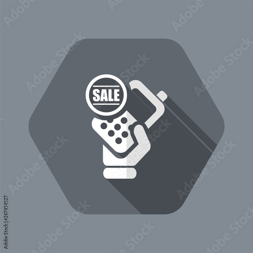 Vector illustration of single isolated sale phone icon