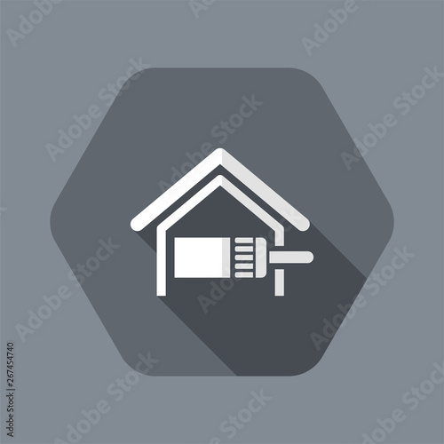 Vector illustration of single isolated home paint icon