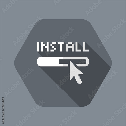 Vector illustration of single isolated install icon