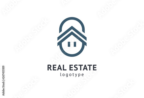 Abstract real estate agent logo icon vector design. Rent, sale of real estate vector logo, House cleaning, home security, real estate auction. Vector building logo concept.
