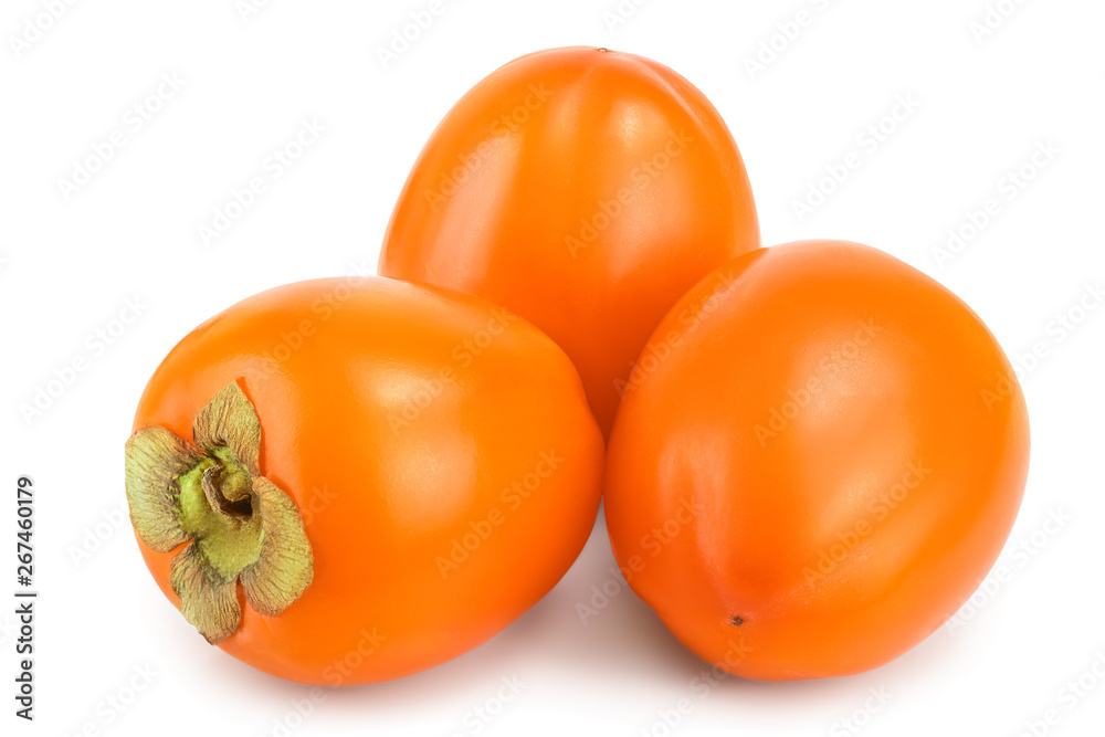 Persimmon fruit isolated on white background close-up Persimmon fruit isolated on white background close-up