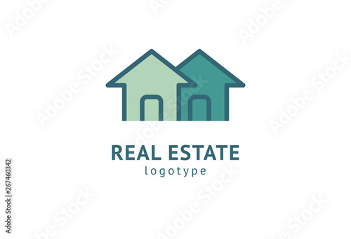 Abstract real estate agent logo icon vector design. Rent, sale of real estate vector logo, House cleaning, home security, real estate auction. Vector building logo concept.
