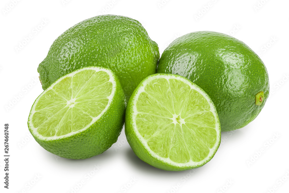 lime with half isolated on white background lime with half isolated on white background