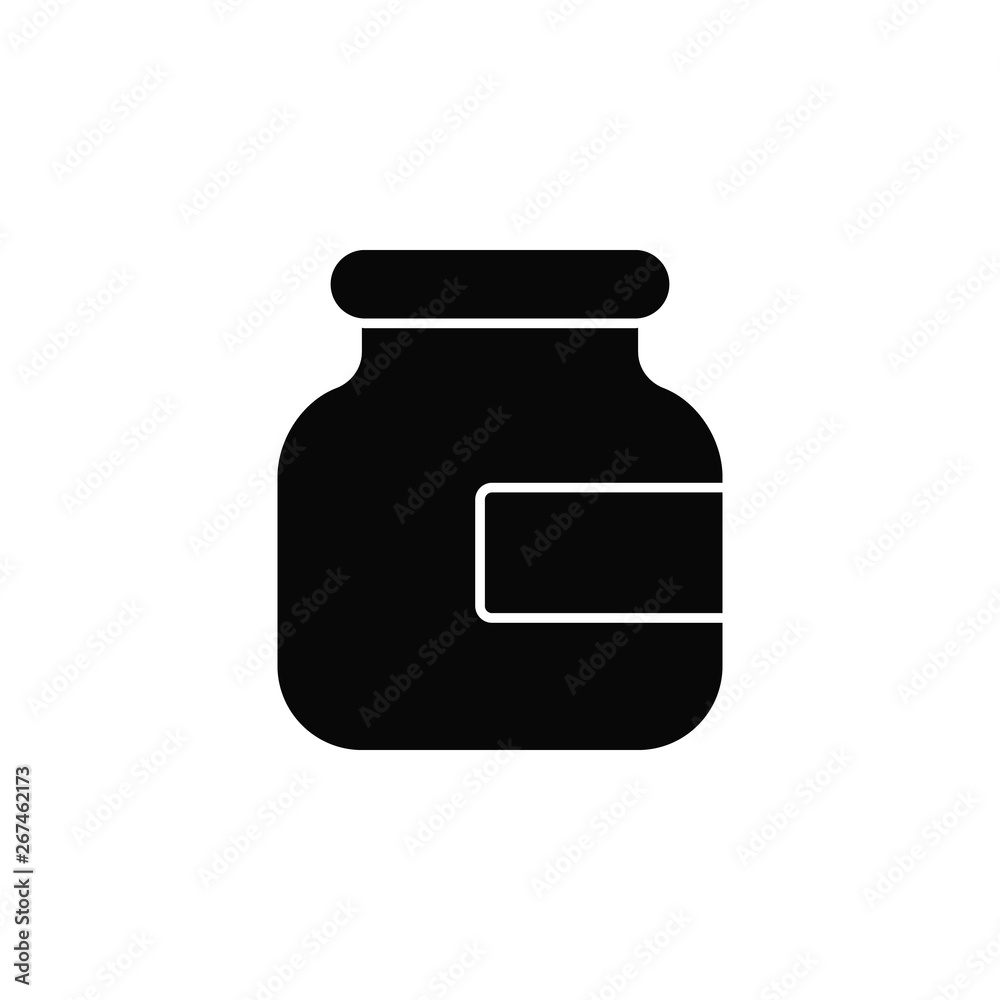 Bottle, glass, jam  icon. Element of kitchen for mobile concept and web apps illustration. Thin flat icon for website design and development, app development. Premium icon