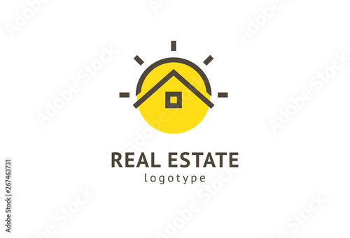 Abstract real estate agent logo icon vector design. Rent, sale of real estate vector logo, House cleaning, home security, real estate auction. Vector building logo concept.