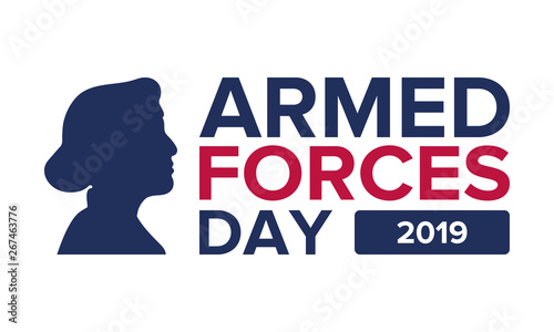 Armed Forces Day in May. Holiday celebrated annual in United States. Special tribute to the men and women of the Armed Forces. Poster, card, banner and background. Vector illustration