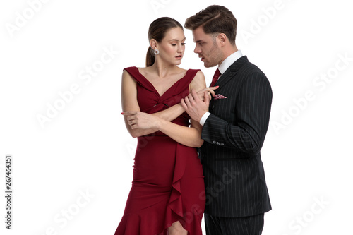 Passionate couple looking at each other