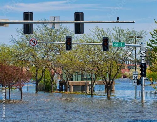 May 5th, 2019, downtown Davenport, Iowa flood. After the levee broke. photo