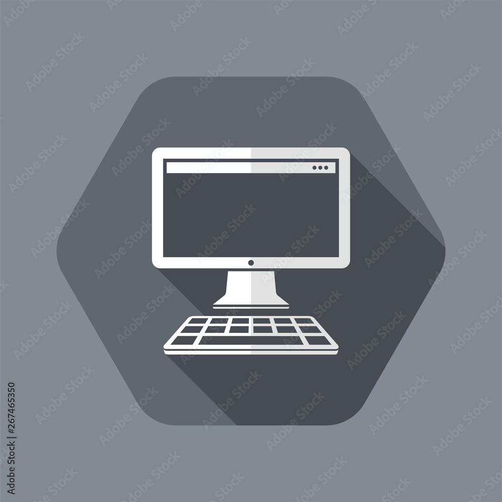 Computer desktop flat icon Computer desktop flat icon
