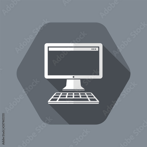 Computer desktop flat icon