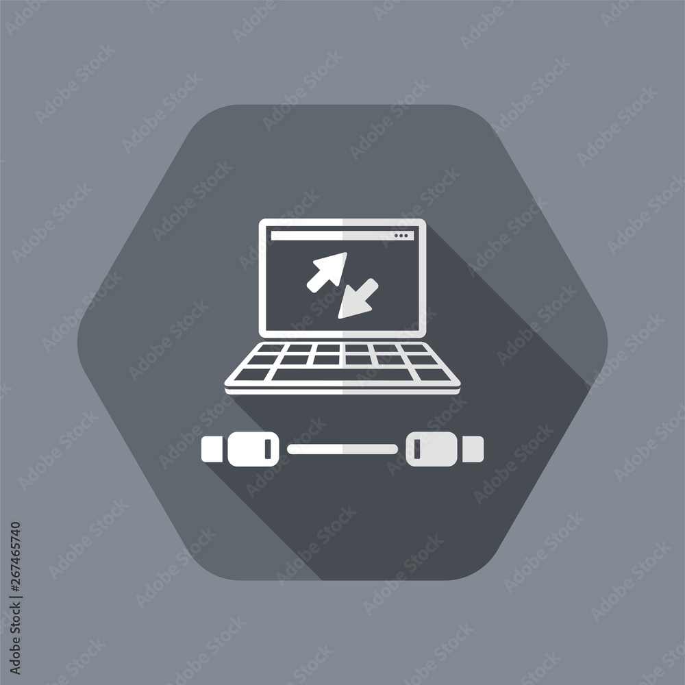 Usb cable connection - Flat minimal icon Usb cable connection - Flat minimal icon
