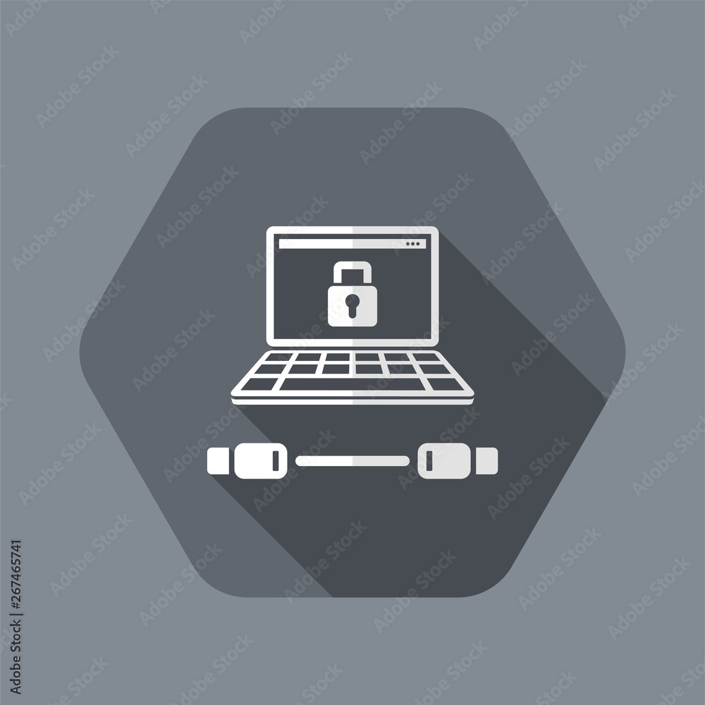 Safe transfer and cable connection - Flat minimal icon Safe transfer and cable connection - Flat minimal icon