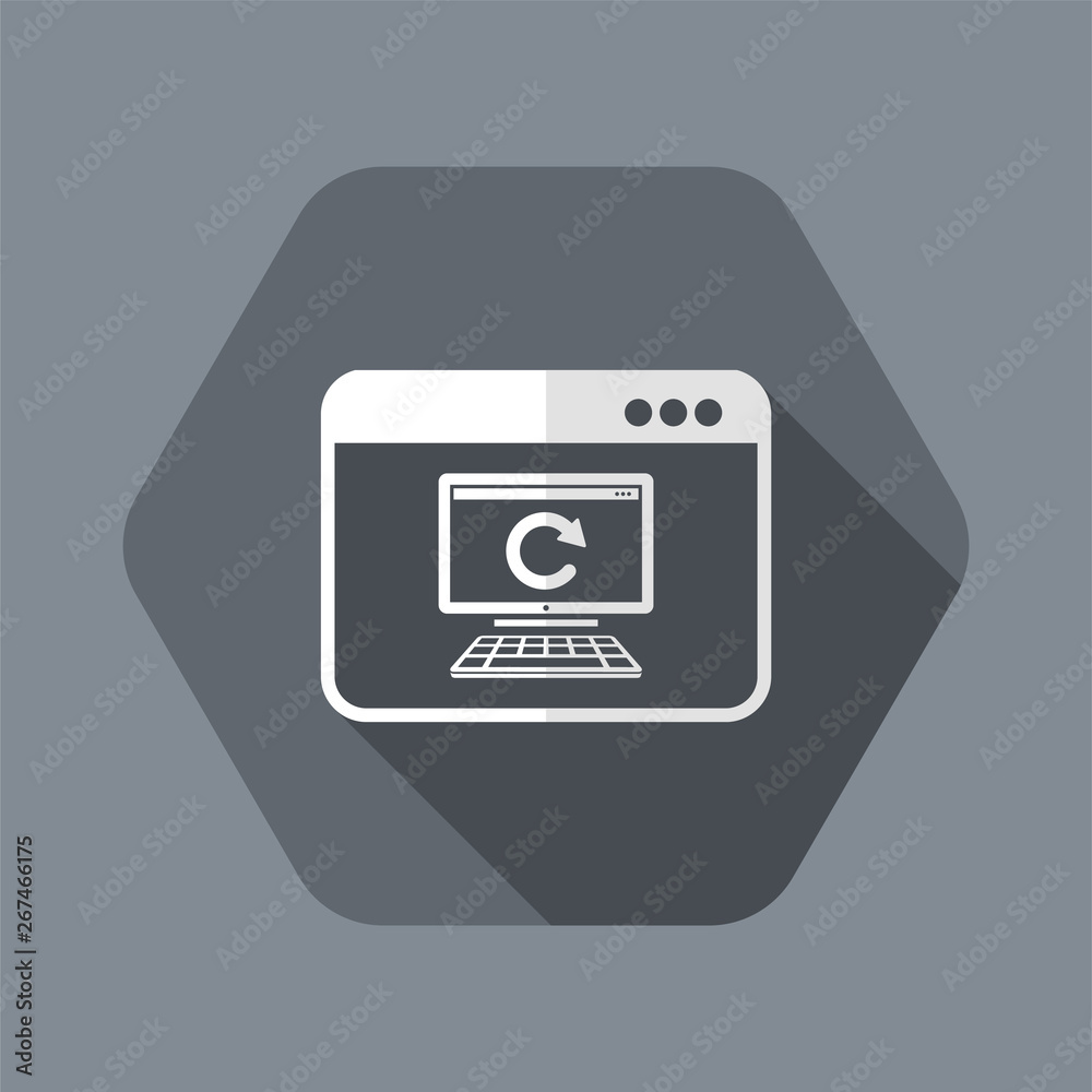 Computer updates - Vector flat minimal icon Computer updates - Vector flat minimal icon