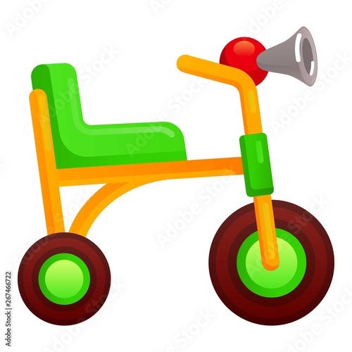Kid tricycle icon. Cartoon of kid tricycle vector icon for web design isolated on white background