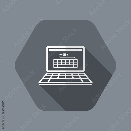 Usb keyboard - Vector flat minimal icon photo