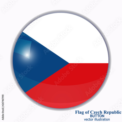 Bright button with flag of Czech Republic . Happy Czech day button. Bright banner with flag.