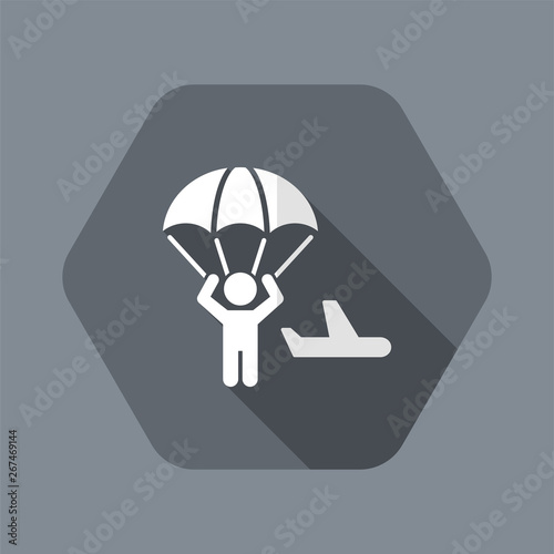Parachuting concept - Minimal vector icon