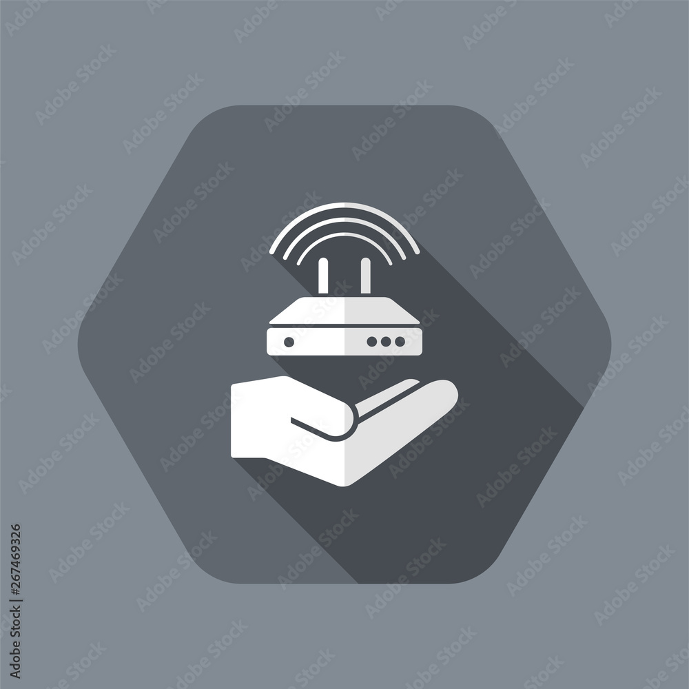 Fototapeta premium Internet wi-fi area service - Minimal vector icon