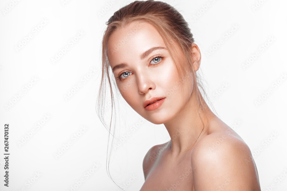 Beautiful fresh girl with perfect skin, natural make up. Beauty face. Beautiful fresh girl with perfect skin, natural make up. Beauty face.