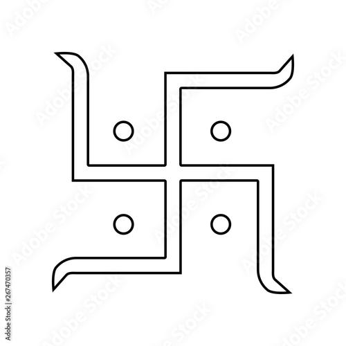 sun sign icon. Element of India for mobile concept and web apps icon. Outline, thin line icon for website design and development, app development photo