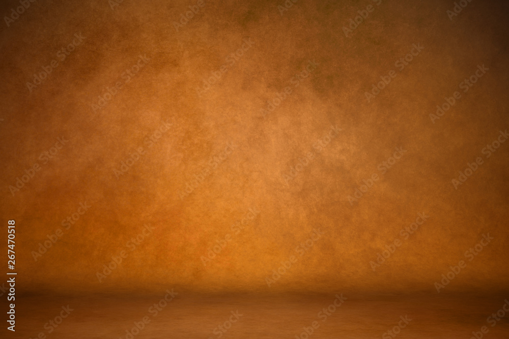 Background studio portrait backdrops brown canvas background on the wall and on the floor with a soft transition. - obrazy, fototapety, plakaty 
