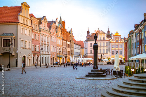 Poznan / Poznan, Poland - Market square - Old Town, architecture close to the historical town hall