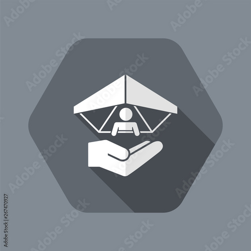 Hang glider concept - Minimal vector icon