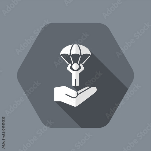 Parachuting concept - Minimal vector icon