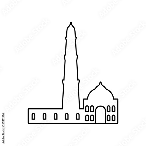 Qutb Minar icon. Element of India for mobile concept and web apps icon. Outline, thin line icon for website design and development, app development