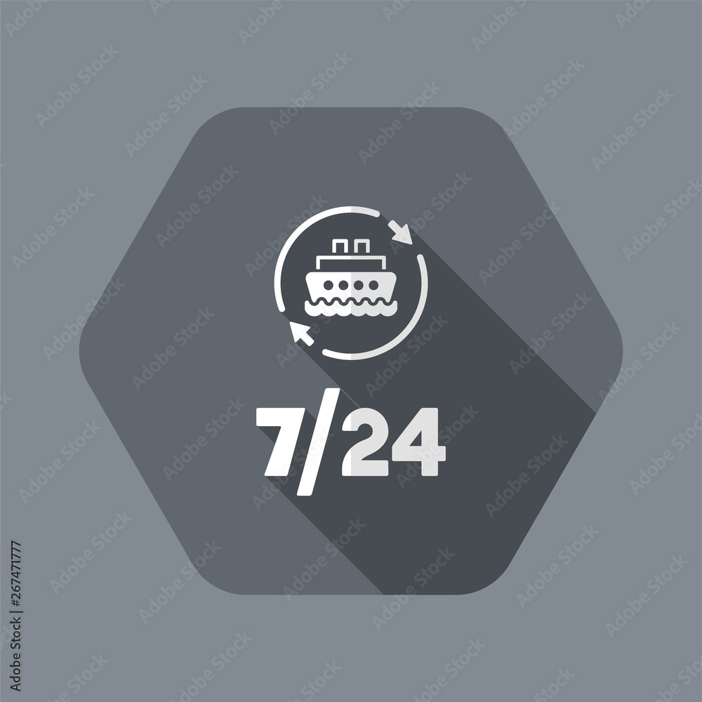 Ship services 7/24 - Vector web icon Ship services 7/24 - Vector web icon