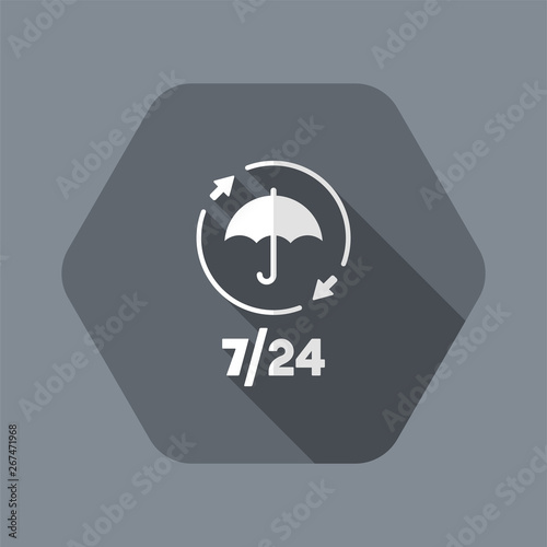 Steady protection services 24/7 - Vector web icon