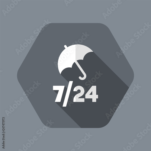 Steady protection services 24/7 - Vector web icon