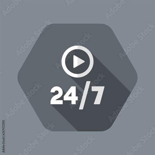 Steady multimedia services 24/7 - Vector web icon