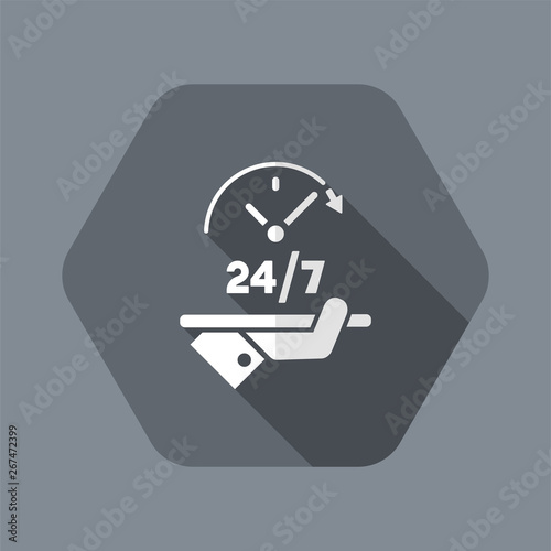 Full time open - Shop services 7/24 - Vector web icon