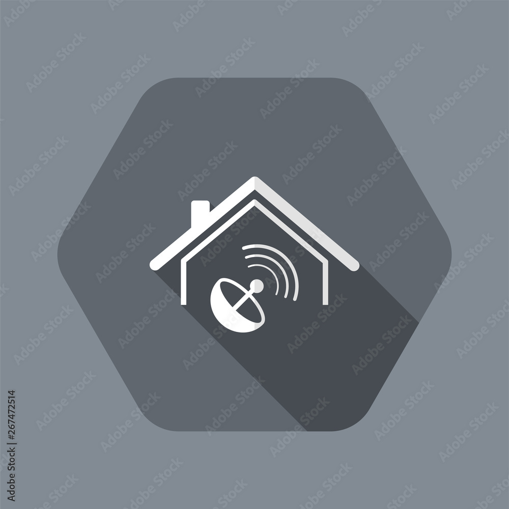 Home satellite receiver - Vector web icon Home satellite receiver - Vector web icon