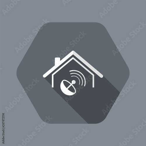 Home satellite receiver - Vector web icon