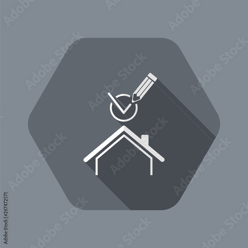 Checking house - Vector web icon