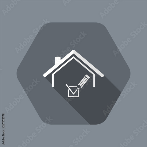 Checking house - Vector web icon