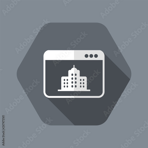 Find house or hotel online - Vector web icon