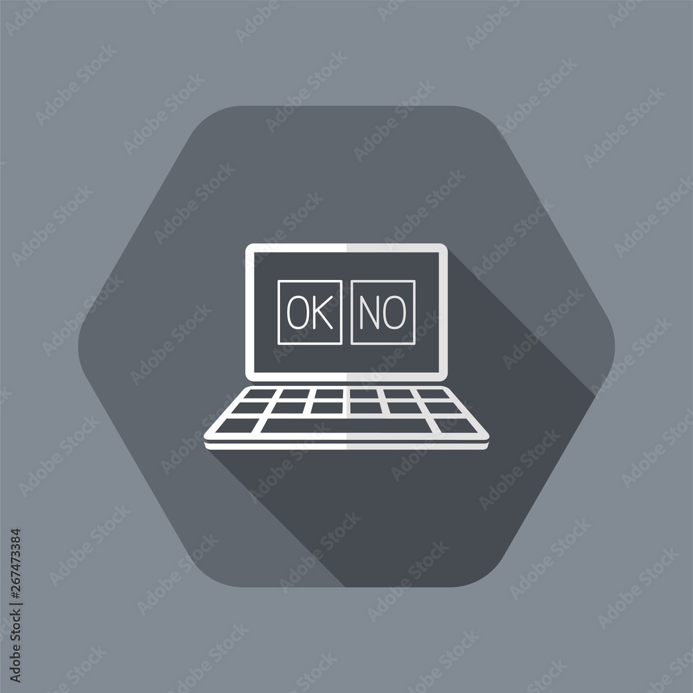 Checkbox computer confirm or decline - Minimal vector icon Checkbox computer confirm or decline - Minimal vector icon
