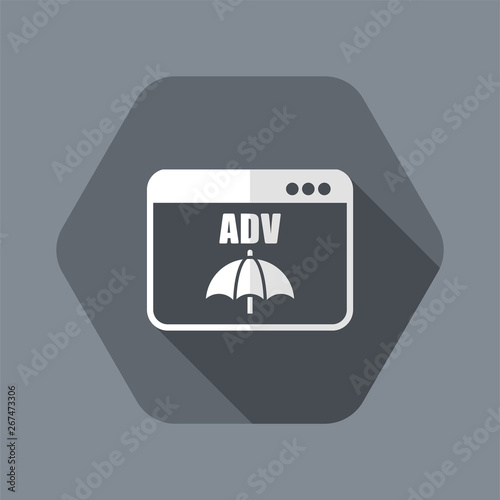 Advertising protection for computer browser - Vector flat icon