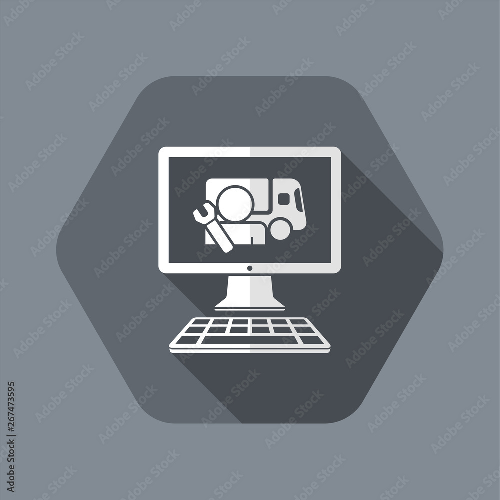 Truck assistance web service - Vector flat icon Truck assistance web service - Vector flat icon