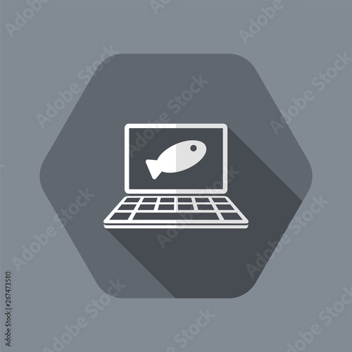 Online food shop - Fish - Vector flat icon