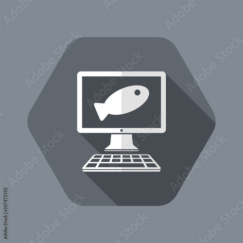 Online food shop - Fish - Vector flat icon